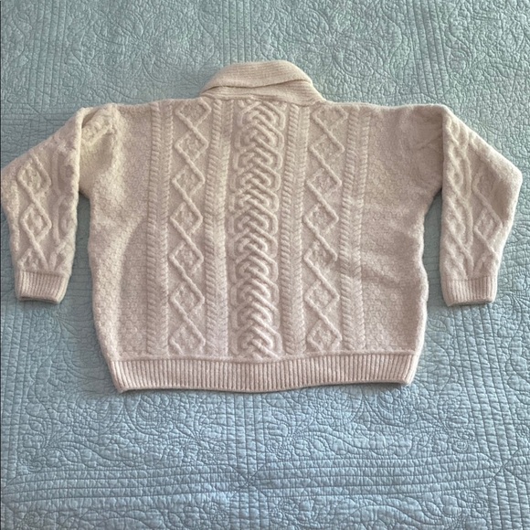 Cream Cowl Neck Aran Knit Sweater - Picture 5 of 5